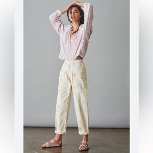 Anthropologie Pilcro The Breaker Tapered Paint Splatter Relaxed Jeans Size 26